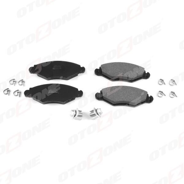 ÖN FREN BALATASI PEUGEOT P206 1.4 1.6 09/98> P306 1.4 1.6 5/93> KULAKLARI DELİKSİZ civata takı mlı