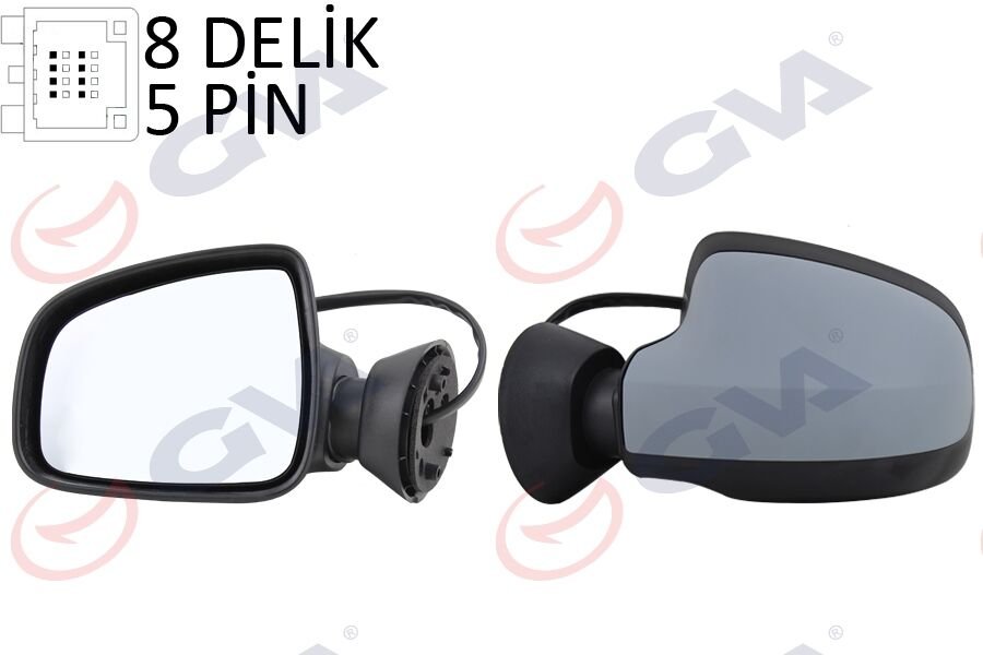 DIŞ DİKİZ AYNASI SOL DUSTER 11> ELEKTRİKLİ ISITMALI ASTARLI KONVEKS 5 FİŞ VM-6802EHPL