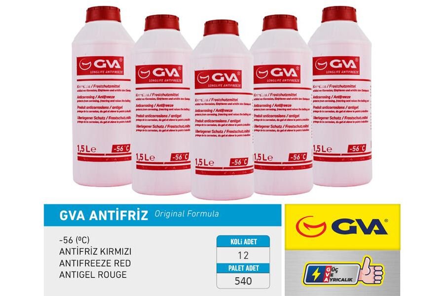 ANTİFRİZ 1.5 LT -56 C KIRMIZI LONG LİFE Koli 12 Ad ORGANIK