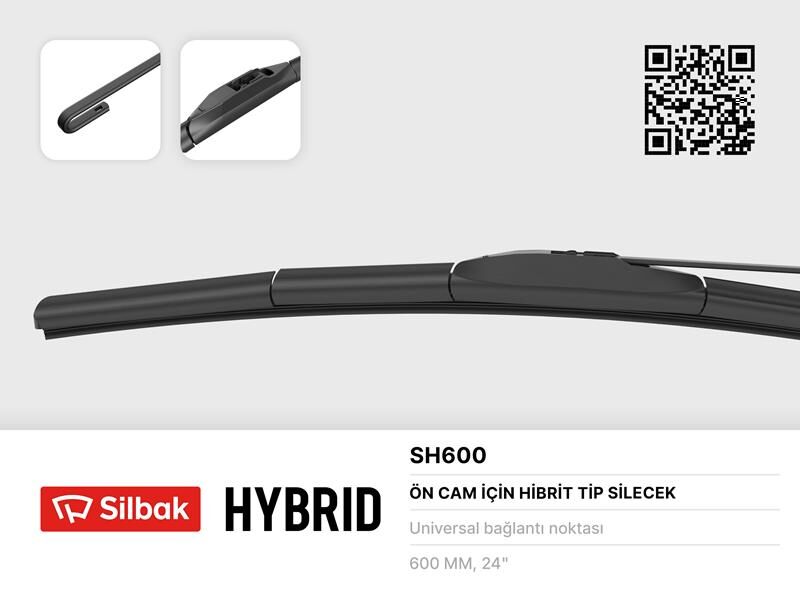 SİLECEK SÜPÜRGESİ HYBRID TİPİ 600mm ÜNİVERSAL