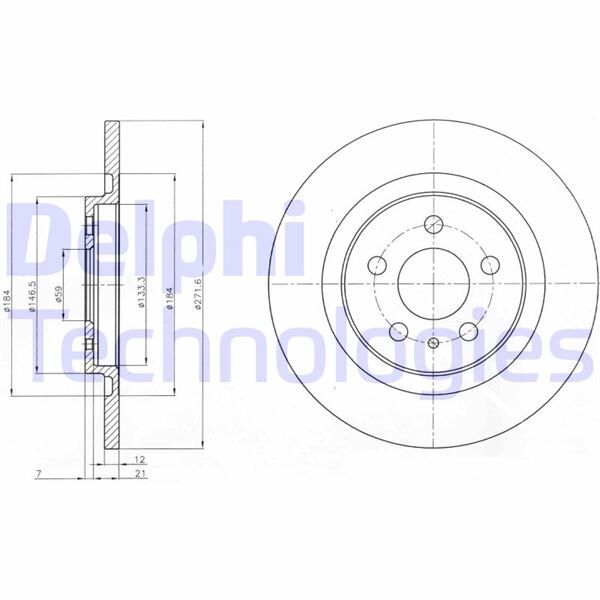 ARKA FREN AYNASI P807 2.0-2.2HDI 02> C8 2.0HDİ 2.2HDİ 02> ULYSSE 02> 272x12x5DL