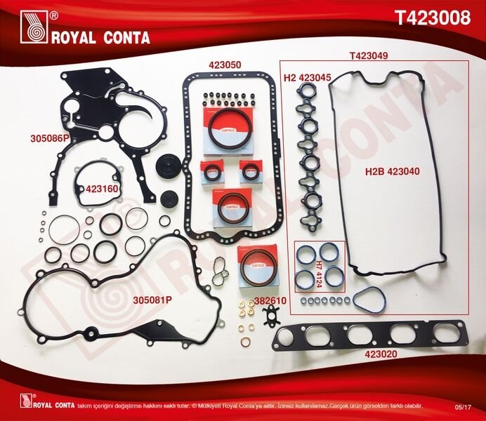TAKIM CONTA CORTECO KEÇELİ REINZ SUBP.LAST SKC SİZ MASTER 2.2-2.5 DCI G9T-G9U