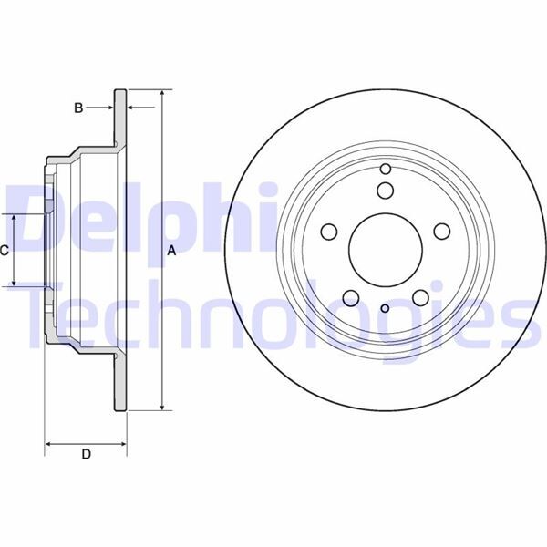 ARKA FREN AYNASI VOLVO 850 91-97 -S70-C70-V70-960-2.0-2.5-2.5 20V-2.5TDI 97 > 295x5DLxHAVALI
