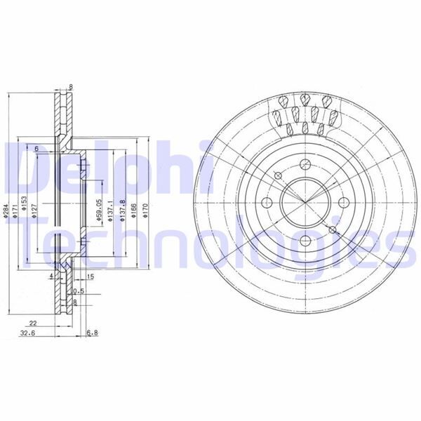 ON FREN DISKI FIAT TIPO 91>95 PUNTO 99>12 COUPE 96>00 ALFA ROMEO 146 95>01 145 95>01 LANCIA DELTA II 93>99 DEDRA 91>99