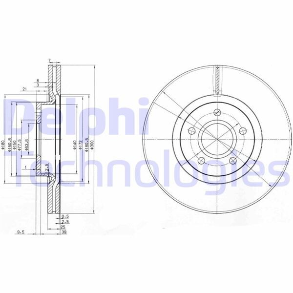 ON FREN DISK AYNASI FOCUS II-III 04>17 C MAX 03>07> KUGA I-II 08> CONNECT 14> VOLVO C30 C70 II S40 II V50 04>12 OLCU 300 25