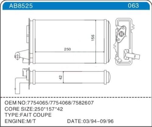KALORİFER RADYATÖRÜ FIAT TEMPRA 95>01 TİPO 95>01 ALFA ROMEO 145 95>01 146 94>01 155 92>97