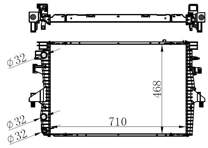 RADYATÖR BRAZİNG MULTIVAN V-T5-1.9 TDİ-2.0 AC KLİMASIZ MEK OTOM 710x468x26