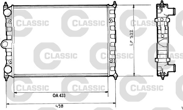 x RADYATÖR CLASSIC POLO 1.0-1.3 85-94 MEK 322x433x34